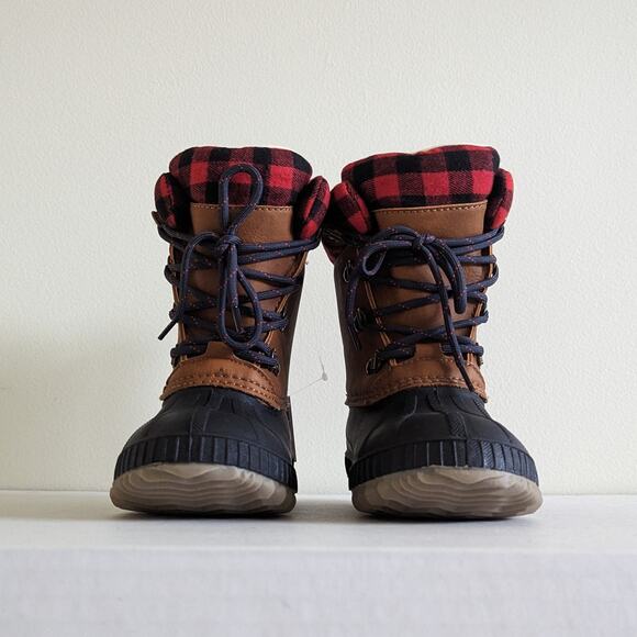 NWT Gap Kids Duck Boots Size 1/2 Youth Winter Snow Boots Lace Up Thinsulate - Picture 2 of 8